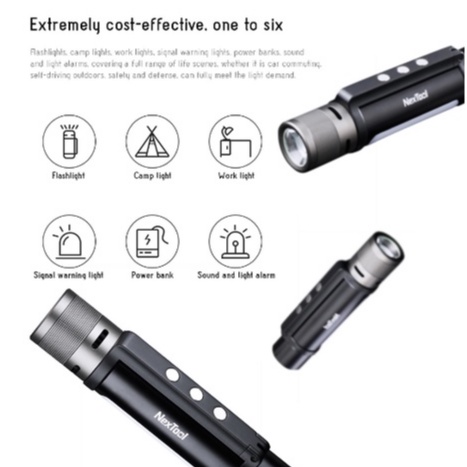 NexTool Thunder Flashlight Outdoor 6 in 1 - nextool senter 6in1