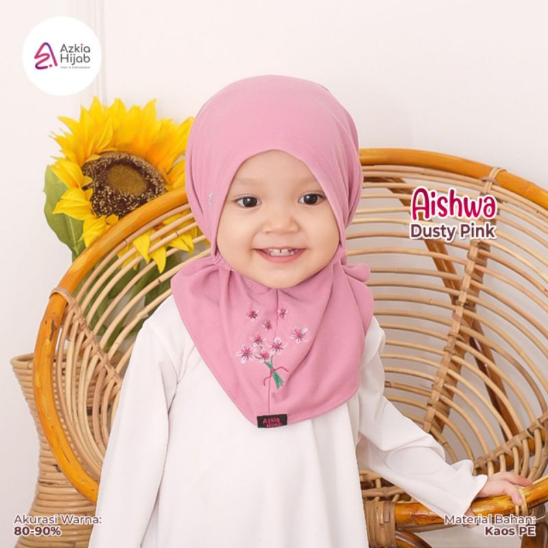 Aishwa || size SS (size 1) jilbab anak / bayi || usia 0 bulan - 6 bulan new azkia hijab-Dusty pink