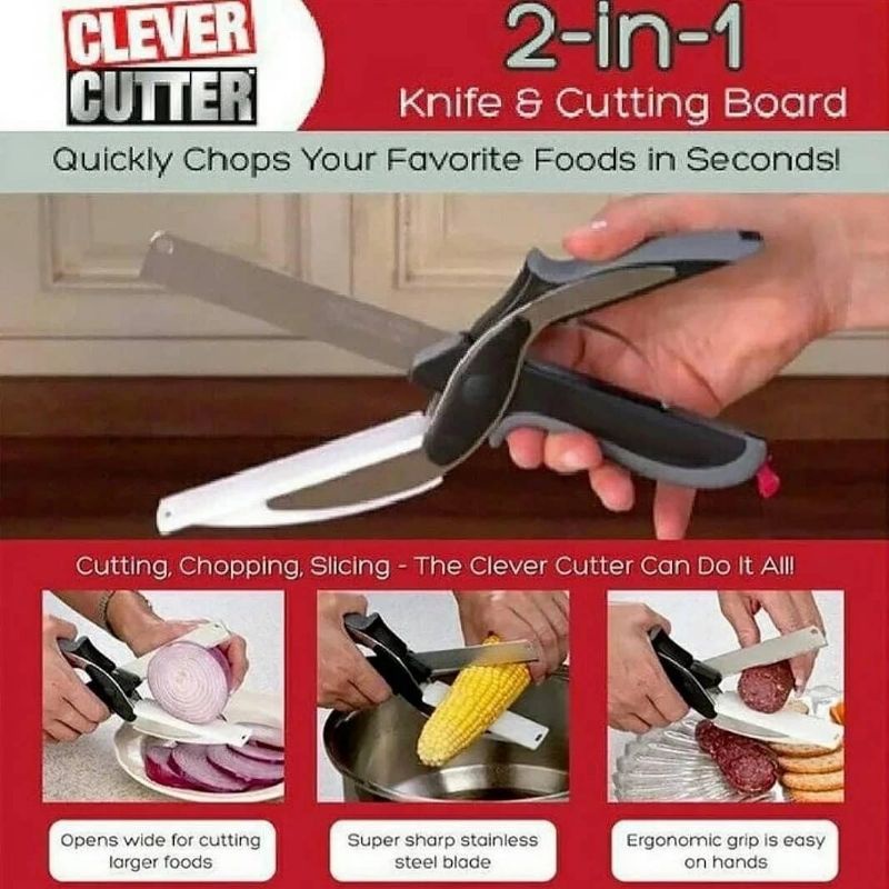 CLEVER CUTTER 2IN1 - GUNTING PISAU SERBAGUNA