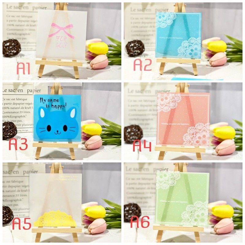 100pcs PLASTIK OPP 10x10 PLASTIK COOKIES PERMEN KEMASAN COOKIES MOTIF LUCU IMPORT HARGA BERSAING