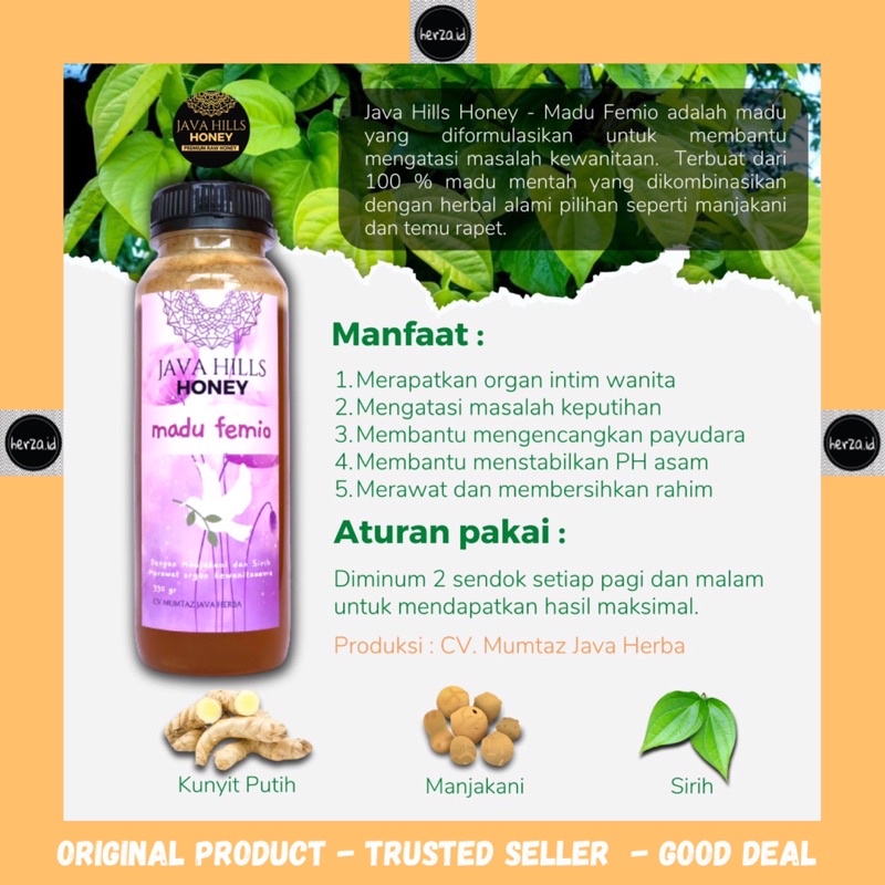 

Madu Femio Java Hills Honey 330 gr - premium raw honey madu mentah murni asli herbal mumtaz javahills organik 330gr madu wanita perempuan hamil kesuburan vitalitas stamina