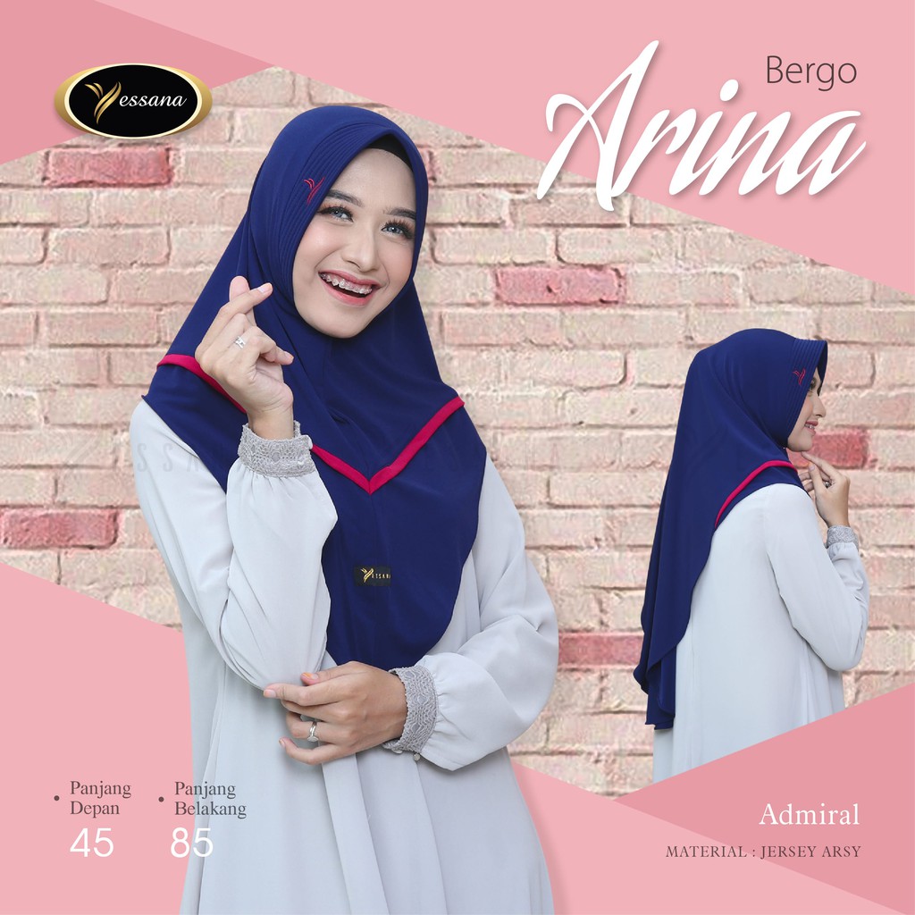 ARINA daily bergo Yessana Hijab casual bahan Jersey Arsy Ori Murah