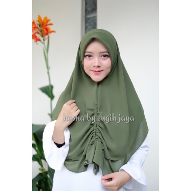 HUSNA | Khimar Instan Serut (Sisa Putih)