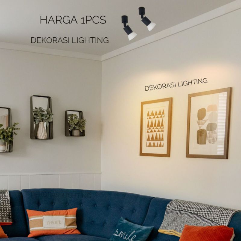 Kap lampu sorot housing fiting mr16 kaki plafon Hanmac spotlight dekor