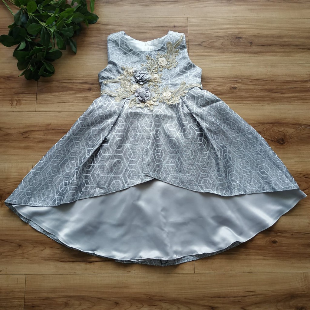 [Brandedbaby] DRESS PESTA ANAK PEREMPUAN IMPORT/ PARTY DRESS / GAUN PESTA ULANG TAHUN SILVER PINK