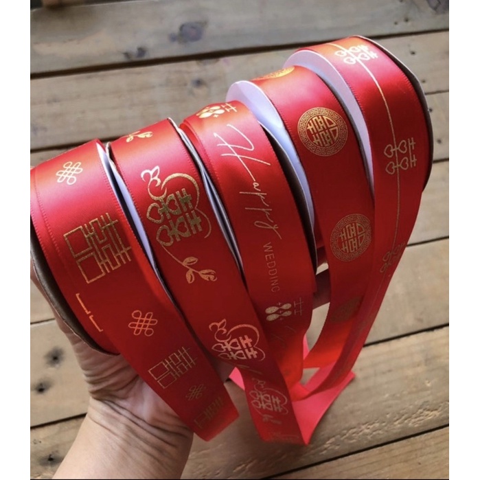 

pita wedding lamaran tingjing shuangxi termurah per roll, pita pernikahan