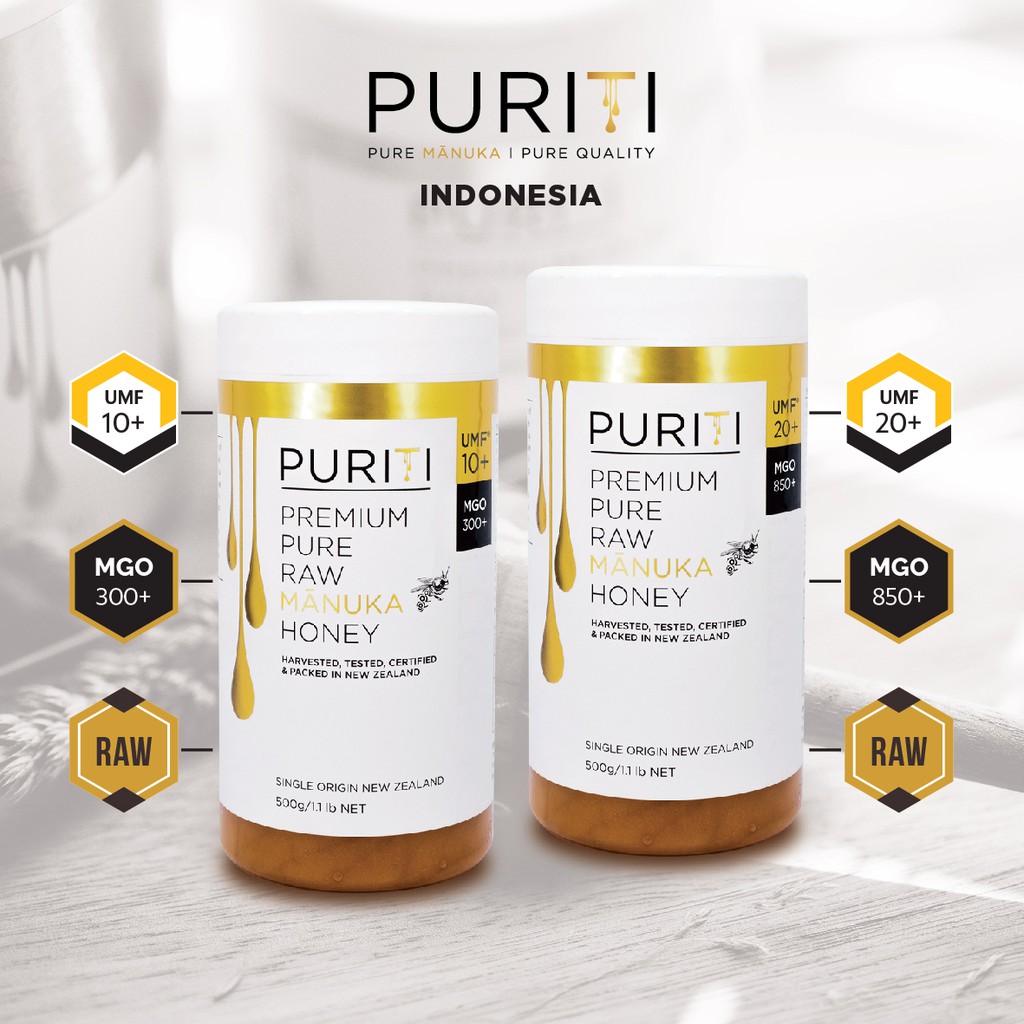 

Puriti Raw Manuka Honey Package (UMF 10 500 gram with UMF 20 500 gram)