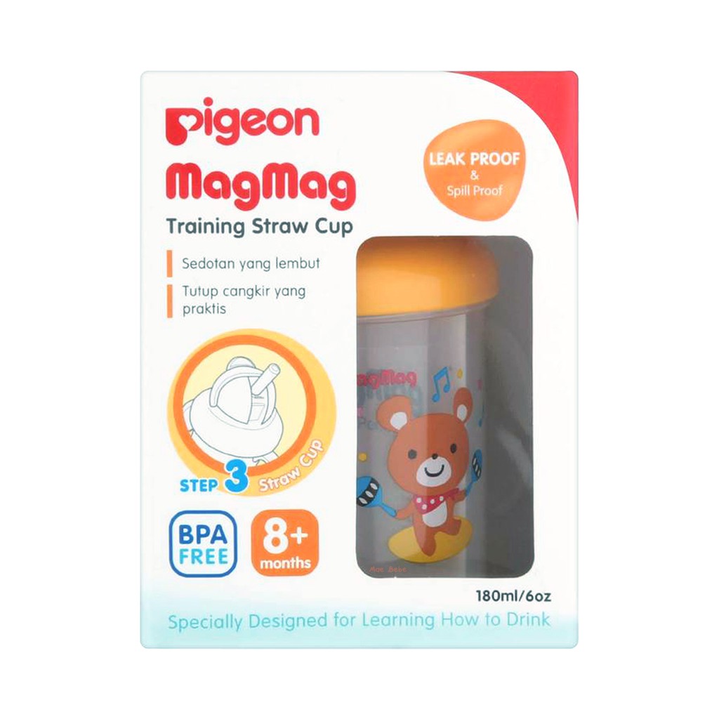 Pigeon MagMag Step 3 Training Straw Cup Cangkir Minum Sedotan Bayi 8+ Bulan 180ml