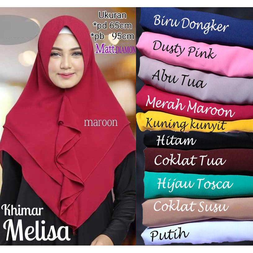 KHIMAR MELISA TERLARIS DUA LAYER REMPEL DEPAN SYARI HIJAB DIAMOND MODEL DAISY