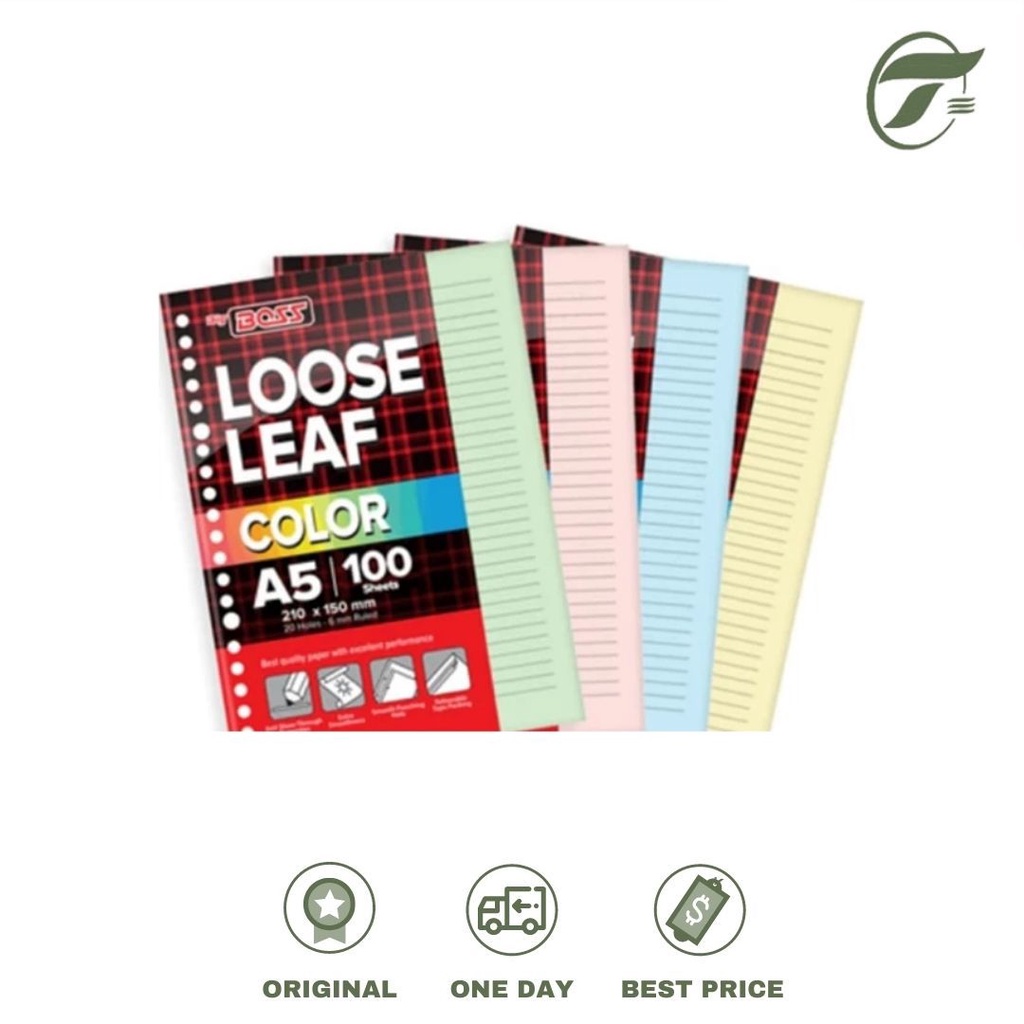 

LOOSE LEAF A5 50 WARNA PINK/ HIJAU/ BIRU/ KUNING BIG BOSS