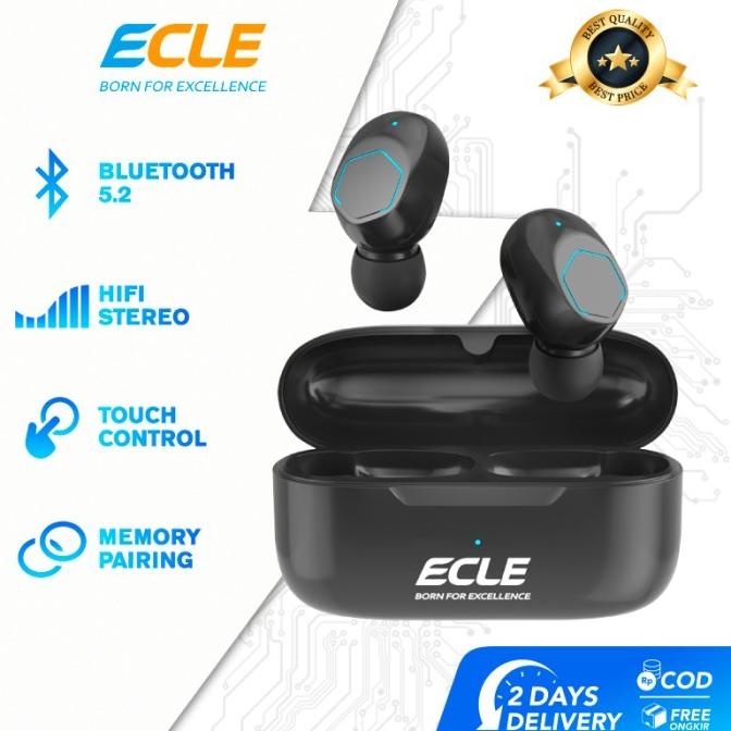 ECLE Music TWS Earphone Bluetooth Waterproof Headset Gaming Bass
