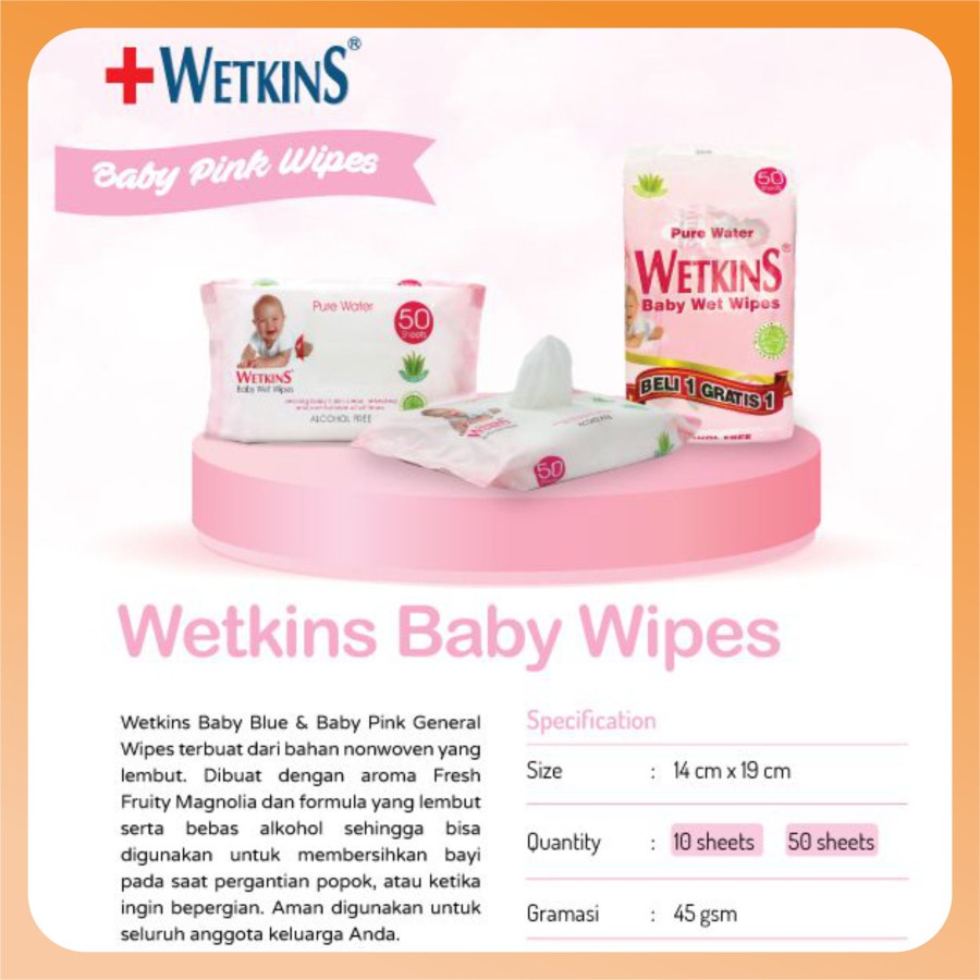 WETKINS | Tisu Basah Bayi 50's