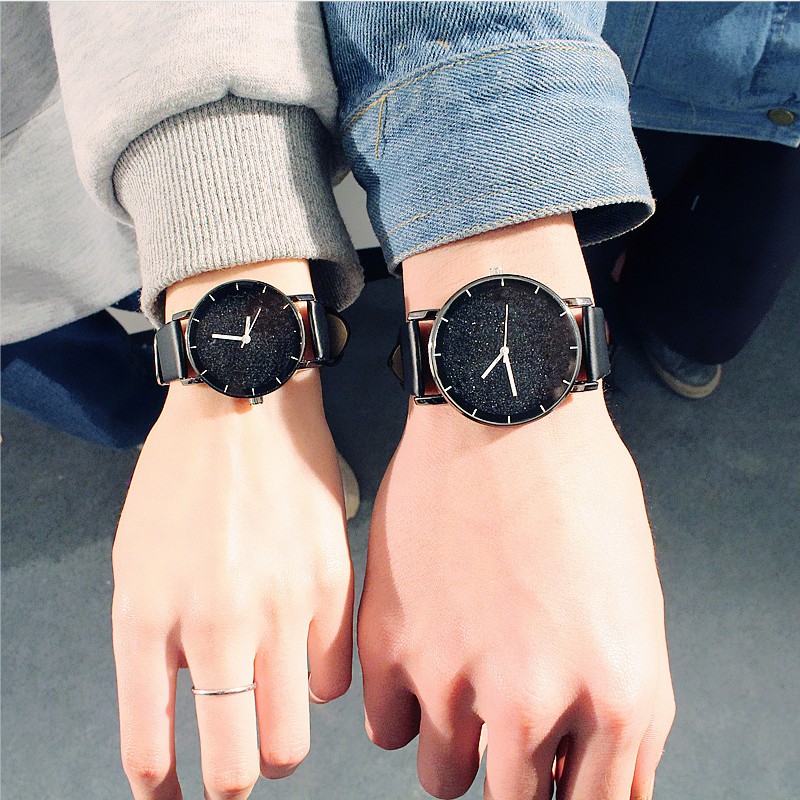 Watchyou Jam Tangan Couple Retro Casual Simple Gaya Korea untuk Wanita Star Couple Watches