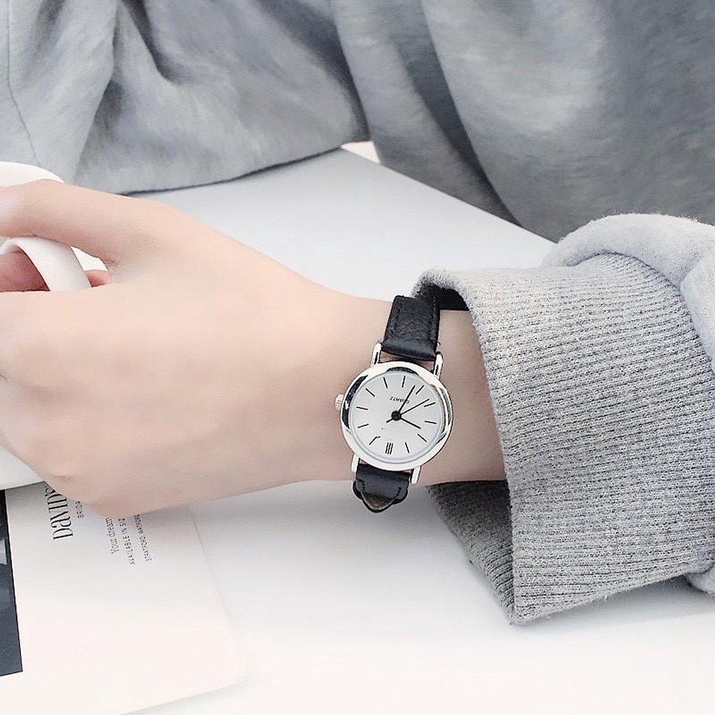 UNIKO.ID - JAM TANGAN ANALOG QUARTZ WANITA SIMPLE STRAP PU KOREAN STYLE IMPORT / jam tangan wanita analog import-3