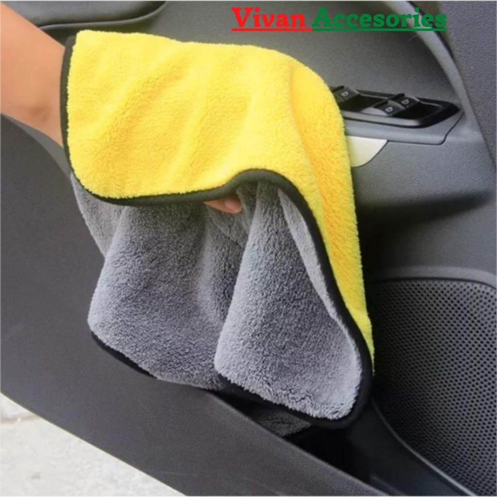 Kain Lap Mobil Serbaguna Microfiber Lembut Anti Lecet 2 Warna