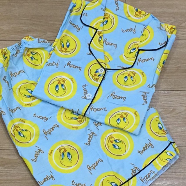 Piyama dewasa Jumbo motif Tweety blue