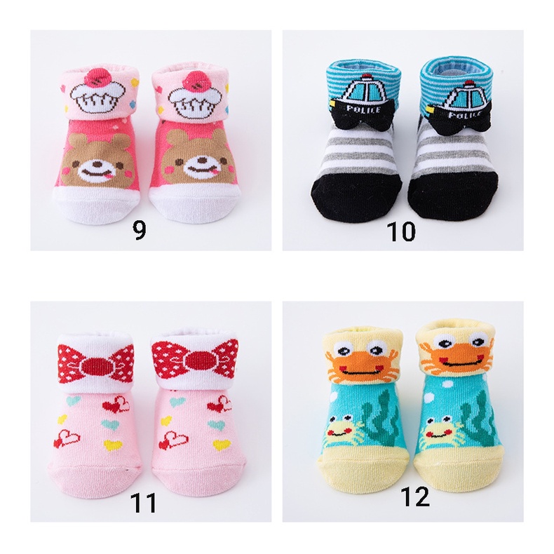 (Pimenova) Kaos kaki newborn karakter animal baby socks