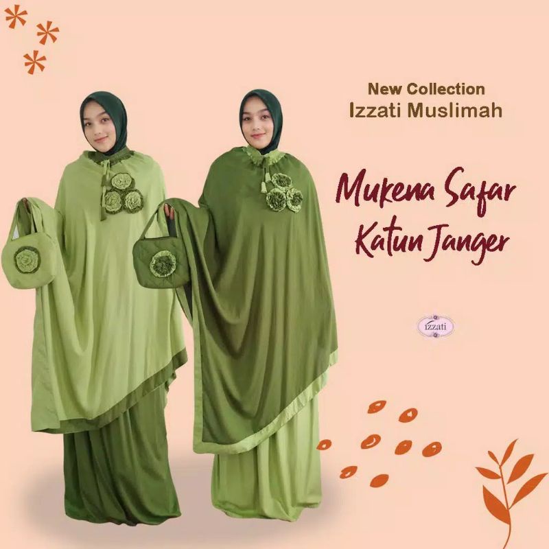 Mukena ponco mawar premium katun janger  Hijau kombi army