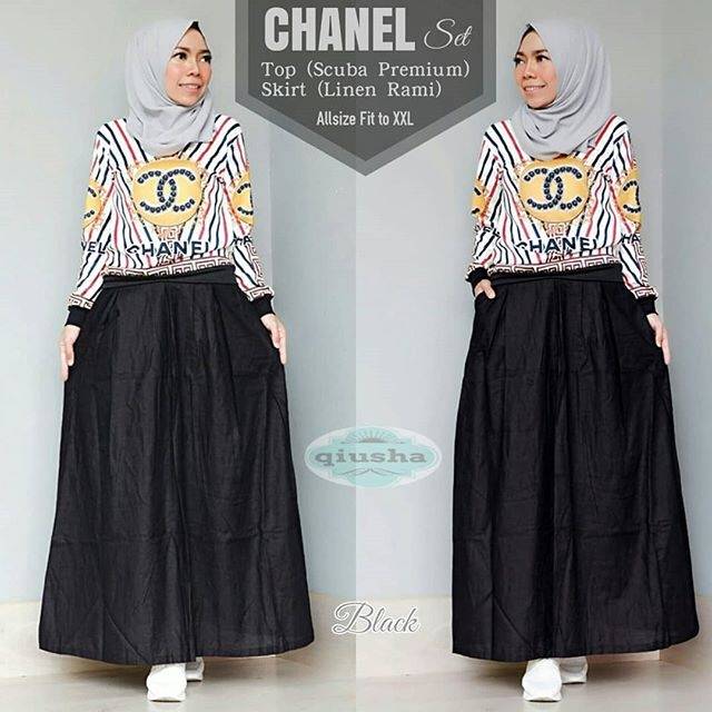 CHANEL SET SETELAN MUSLIM WANITA TERBARU SETELAN CEWEK KEKINIAN SETELAN CEWEK MURAH SETELAN MUSLIM P