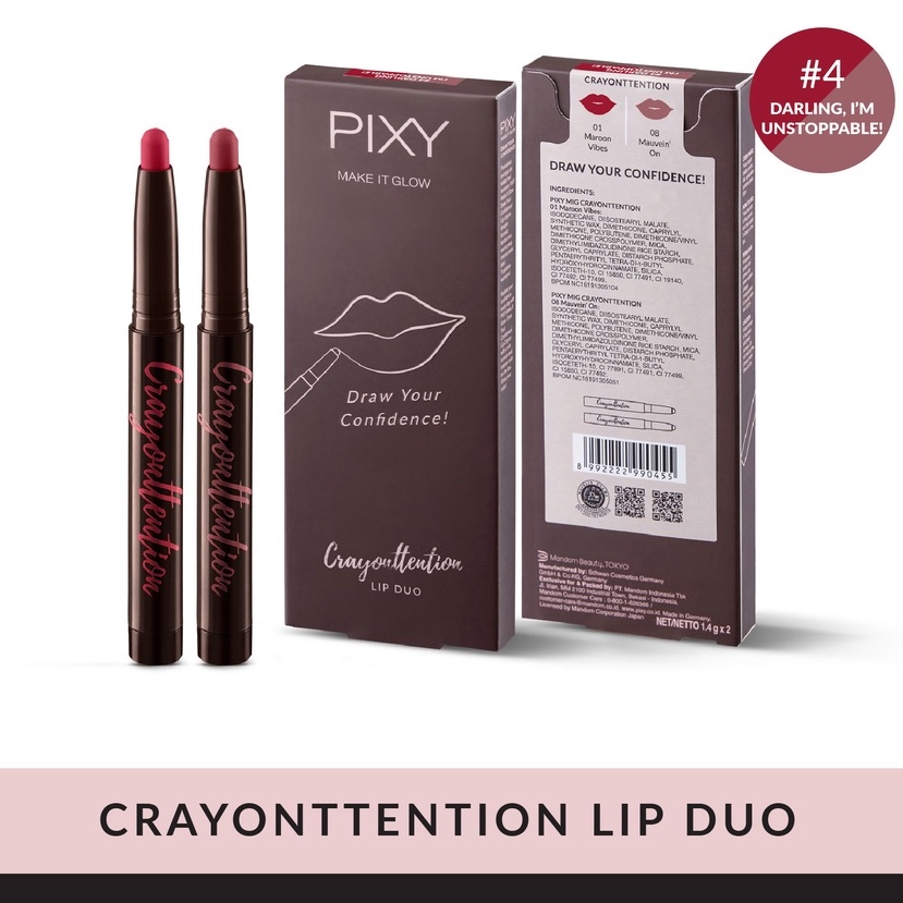 Pixy Draw Your Confidence Crayontenttion Lip Duo