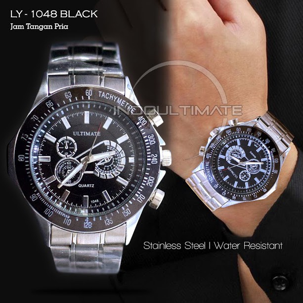 ULTIMATE Jam Tangan Pria Casual / Jam Tangan Pria Formal  Fashion Pria LY-1048 black silver