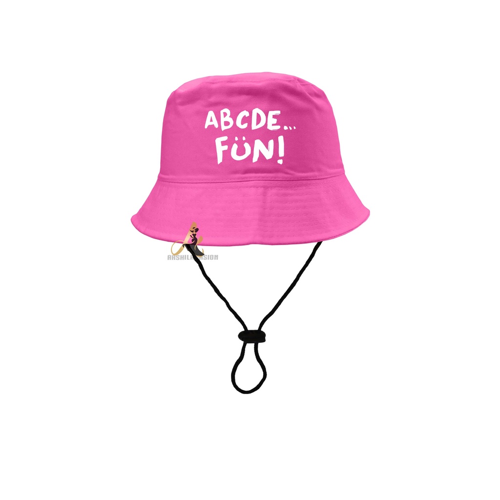 Topi Bucket Anak Laki-laki Perempuan umur 2-8 tahun SABLON ABCDE Fun