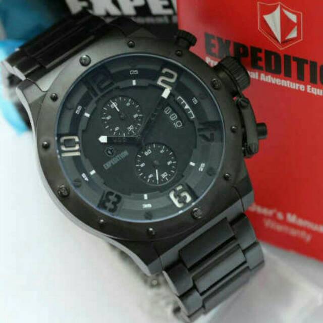 New jam pria Expedition E6381 rantai black keren kasual elegan