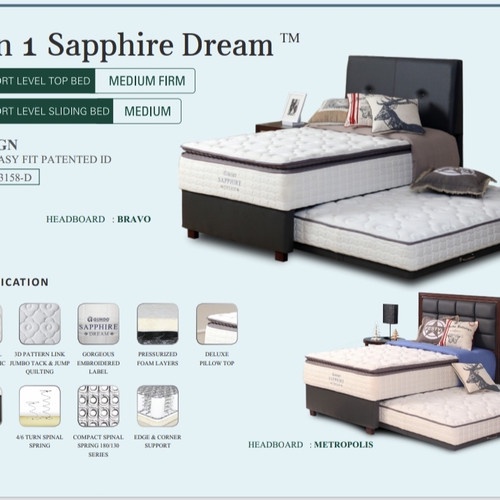 kasur springbed guhdo 2in1 saphire dream