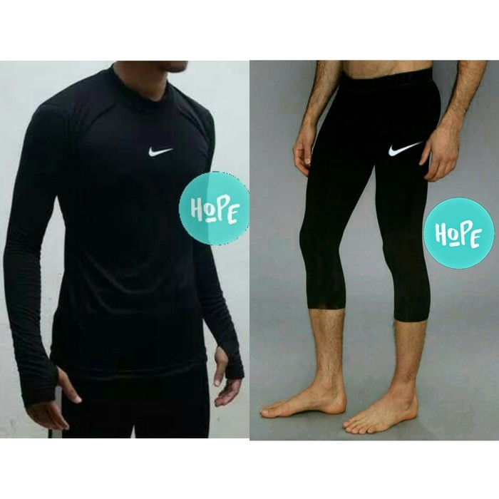 PAKET STELAN MANSET BASELAYER ADIDAS PANJANG DAN CELANA 7/8 LEGGING BASELAYER