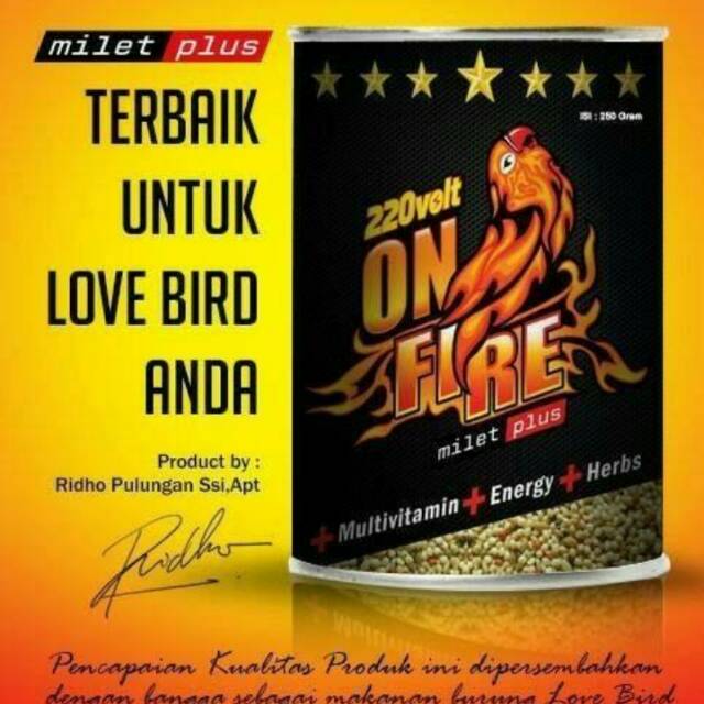 Pakan On Fire 220 Volt Lovebird