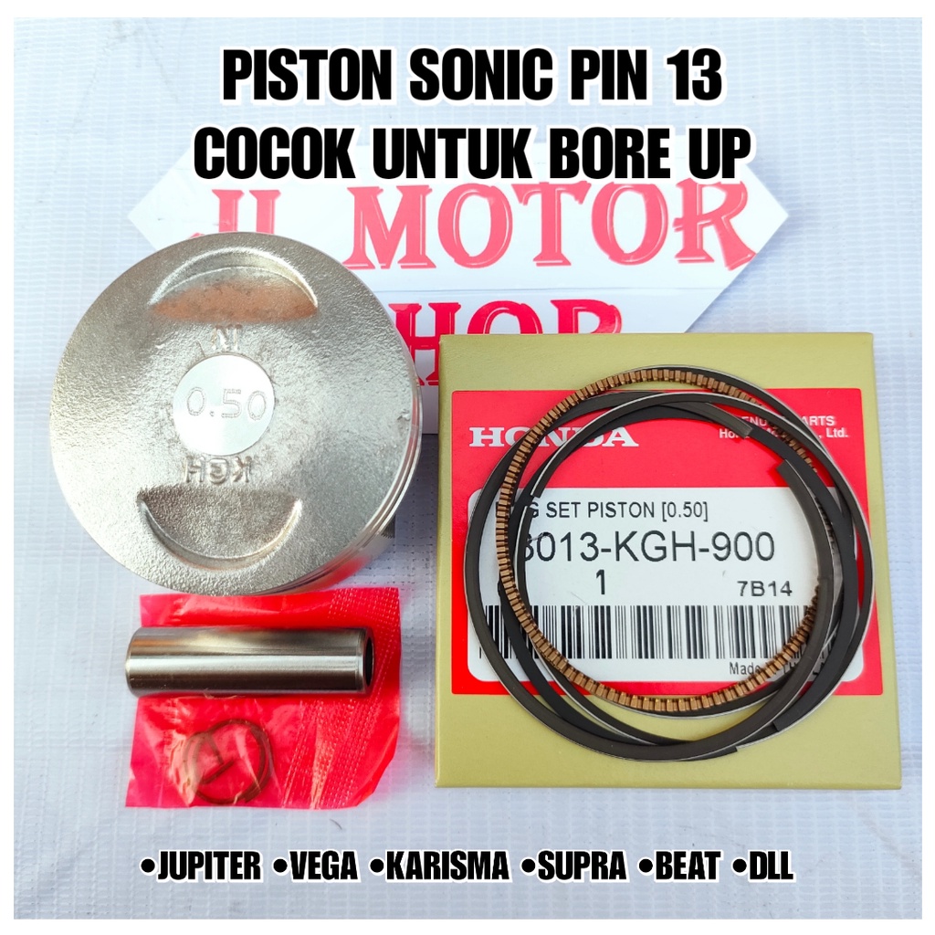 SEKER SEHER - PISTON SONIC 125 CS1 CS 1 STANDAR 50 100 150 200 250 300 350 400 PIN 13 THAILAND BISA UNTUK RUBAHAN MOTOR LAIN JUPITER VEGA KARISMA SUPRA GRAND VARIO BEAT Dll