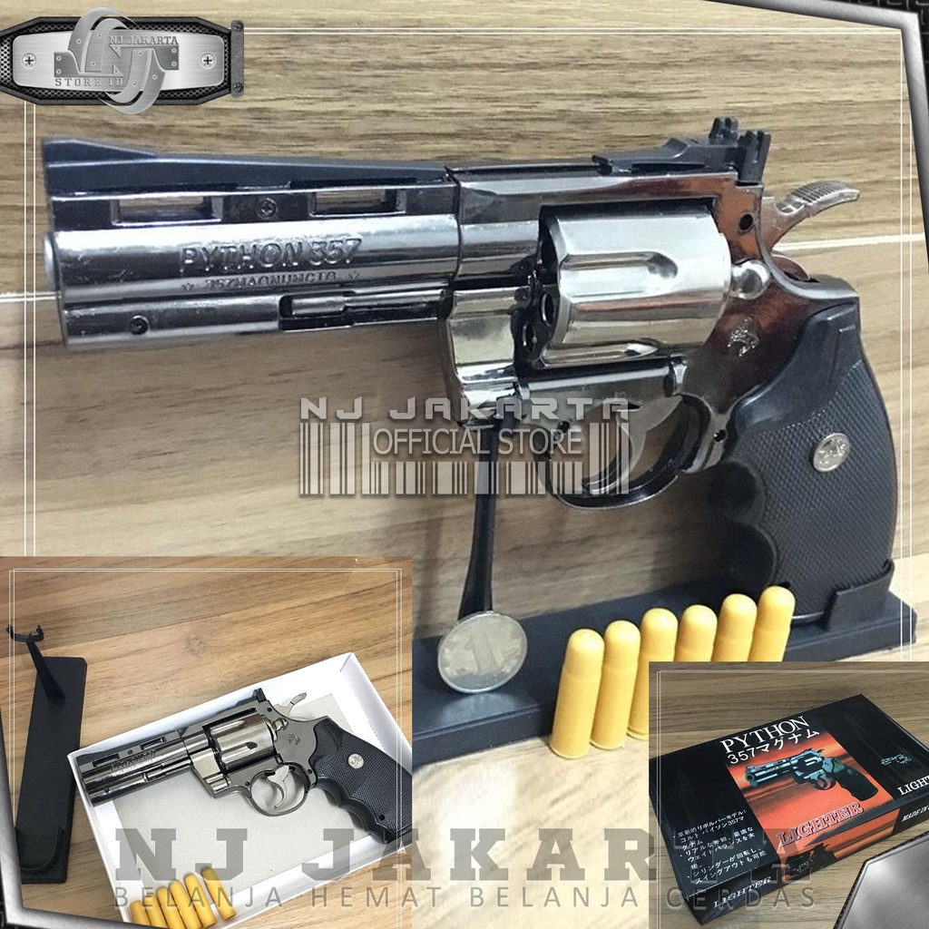 Murah Banget!! KOREK API PISTOL MANCIS LIGHTER FREE STAND PAJANGAN 357-1