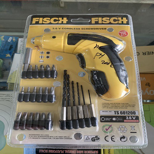 SET Fisch Mesin Bor Obeng Baterai Cordless 3.6v Mini Listrik