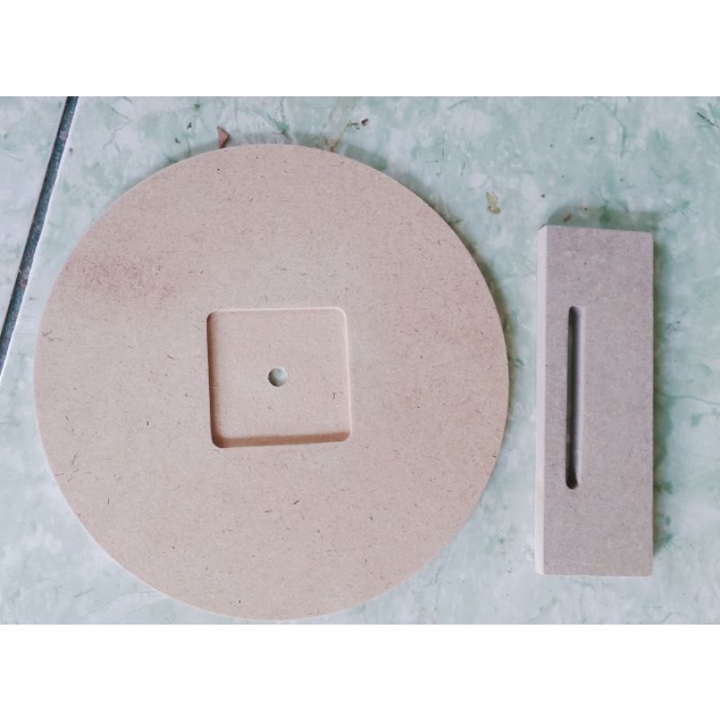 Kayu MDF untuk jam Meja diameter 20 cm Plus Penyangga