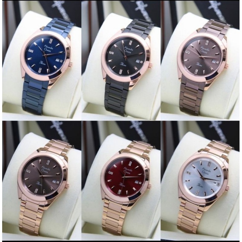 jam tangan wanita original ALEXANDRE CHRISTIE AC 2948LD ROSEGOLD SILVER