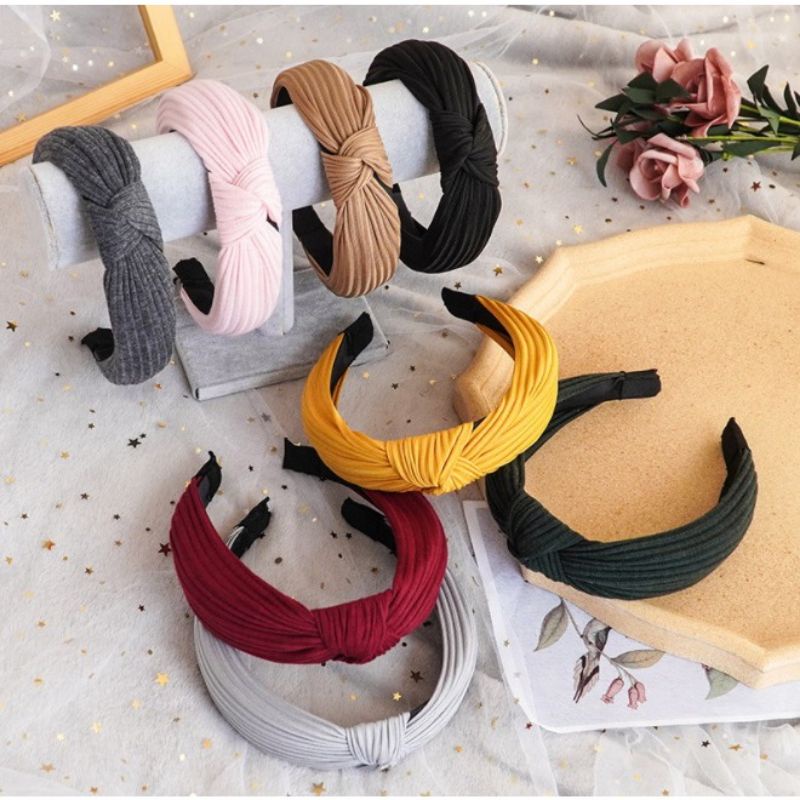 Headband Korea rajut wool/ Bando Kekinian / Bando Bandana Polos Wanita / Headband /