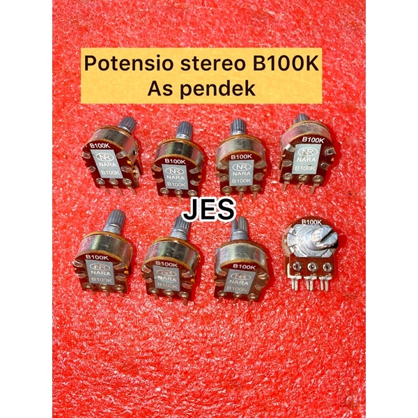 Potensio Stereo B100K As Pendek (-Minus) Klik