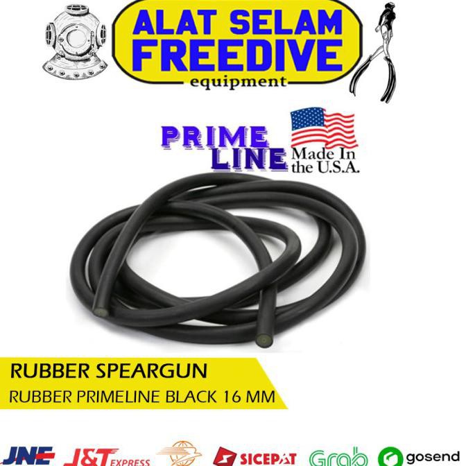 Buruan Beli] Karet Rubber Speargun Spearfishing Panah Ikan Primeline Bk 16Mm 1Meter - Black, 16Mm