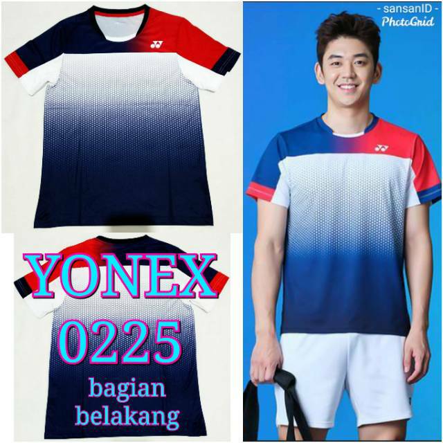  Baju  kaos olahraga  badminton bulutangkis yy 225 lyd import  