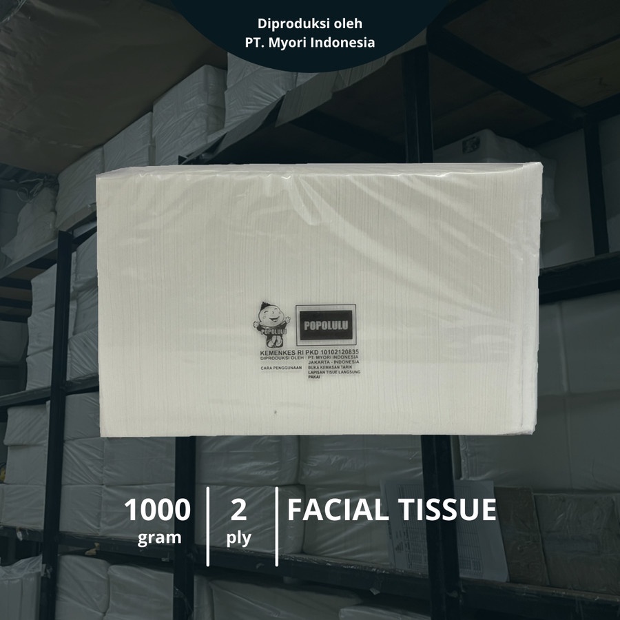 POPOLULU Tissue Refill 1Kg 2Ply Lembut Halus Hemat Cocok Untuk Tisu Wajah