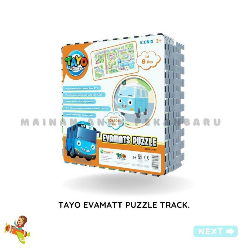 Karpet Evamat Puzzle Tayo/Evamat Tayo/Mainan Edukasi Alas Bermain Anak/Mainan Karpet Evamat Bus Tayo