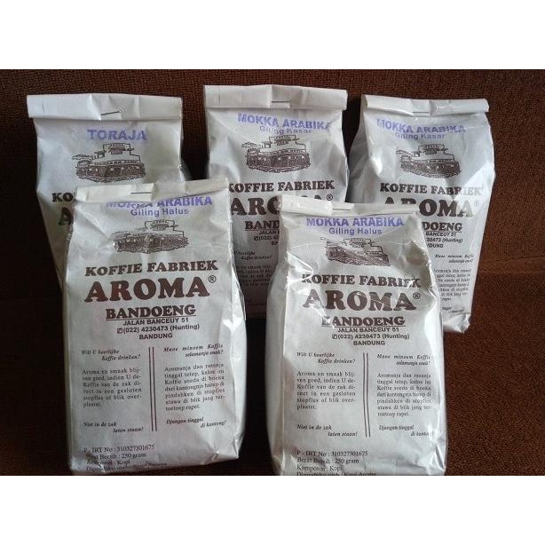 

KOPI AROMA BANDUNG - ARABICA - Giling Halus Medium Kasar Biji