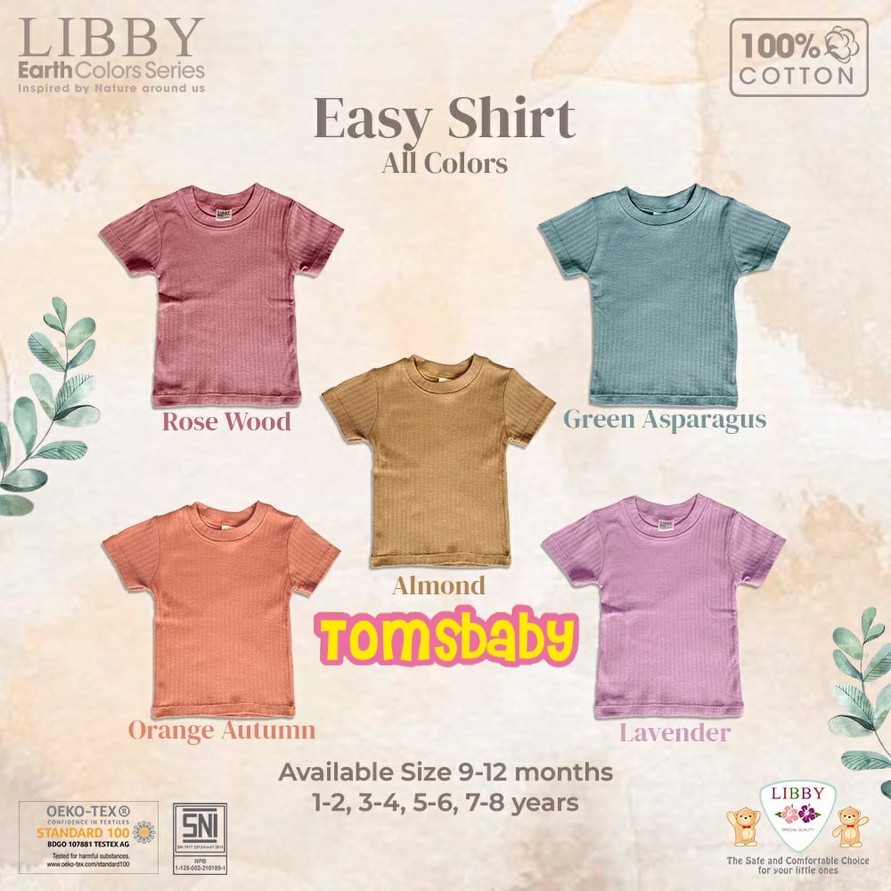 LIBBY (1pcs) Earth Color Kaos EASY SHIRT (2)