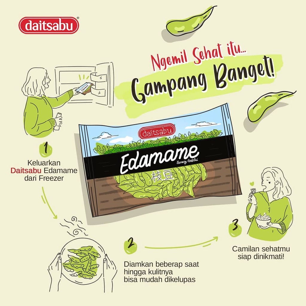 DAITSABU Edamame Kacang Kedelai Jepang Halal 500gr