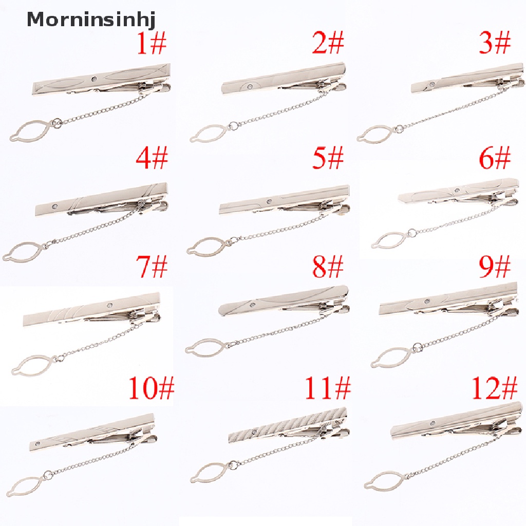 Mornin 1Pc Baru Pria Silver Daster Tie Clip Stainless Steel Polos Clasp Bars Pin Clips id