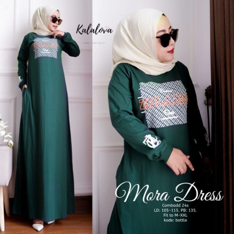 Gamis Kaos Import Jumbo Bahan kombad Premium. Original Lalalova Mora dress