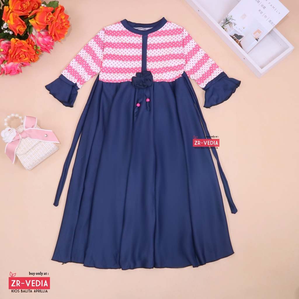 Gamis Farissa 4-6 Tahun / Baju Ngaji Anak Cewek Muslimah Long Dres Girl Panjang Syar'i