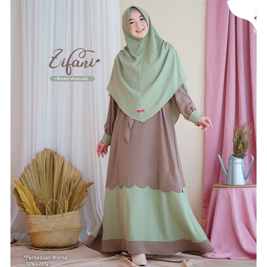 ZIFANI SET SYARI/fashion muslim/gamis set plus khimar