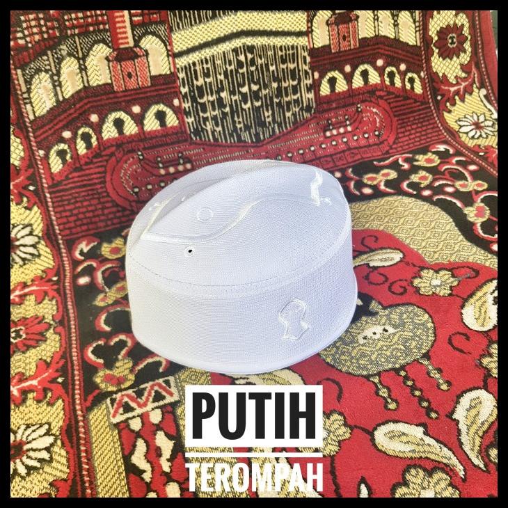 [READY STOCK] PECI MALAYSIA KOPYAH MALAYSIA SONGKOK MALAYSIA PUTIH LOGO KUNING