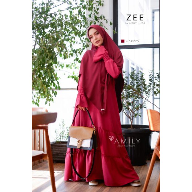 BAJU GAMIS SYARI LONG DRESS ZEE AMILY HIJAB FASHION MUSLIM RUFFLE PREMIUM TERBARU
